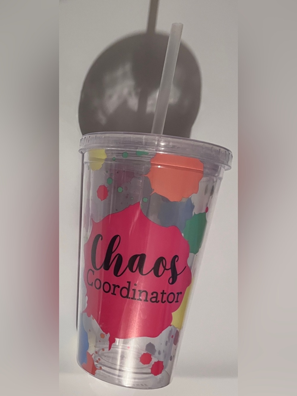 Chaos Coordinator Double-Wall Tumbler - Pink & Multicolor